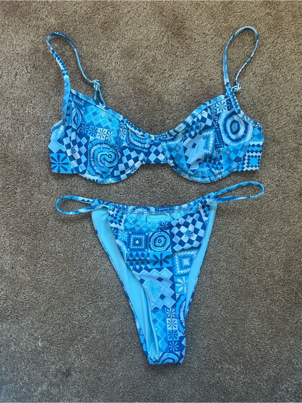 Blackbough Blue Patterned Two-Piece Bikini Set